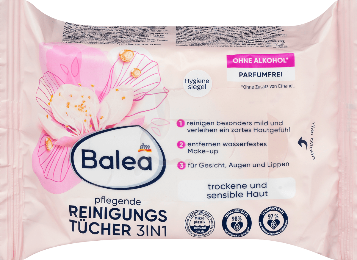 Make-up Removal Tissues 3in1, 25 St (Sensitive Skin)