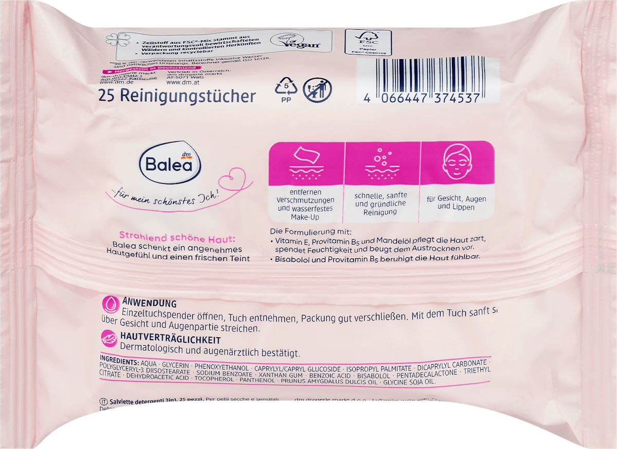Make-up Removal Tissues 3in1, 25 St (Sensitive Skin)