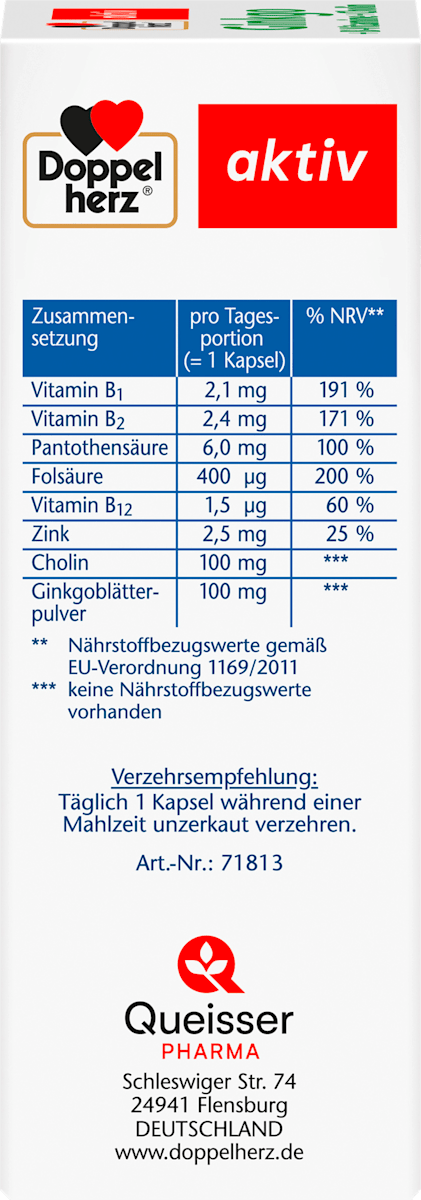 Ginko + B vitamins + choline capsules
