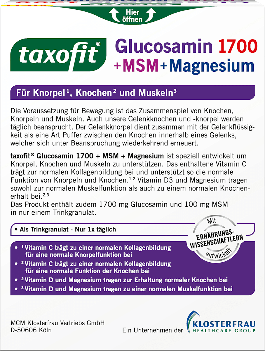 Glucosamin 1700 + MSM + Magnesium Sticks