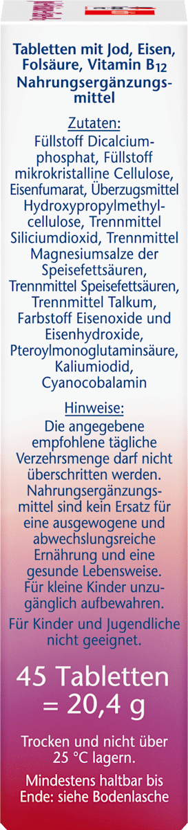Iodine + folic acid + iron