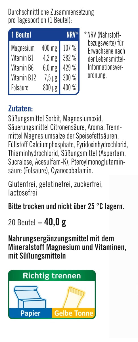 Magnesium 400 + B1 + B6 + B12 + folic acid 800