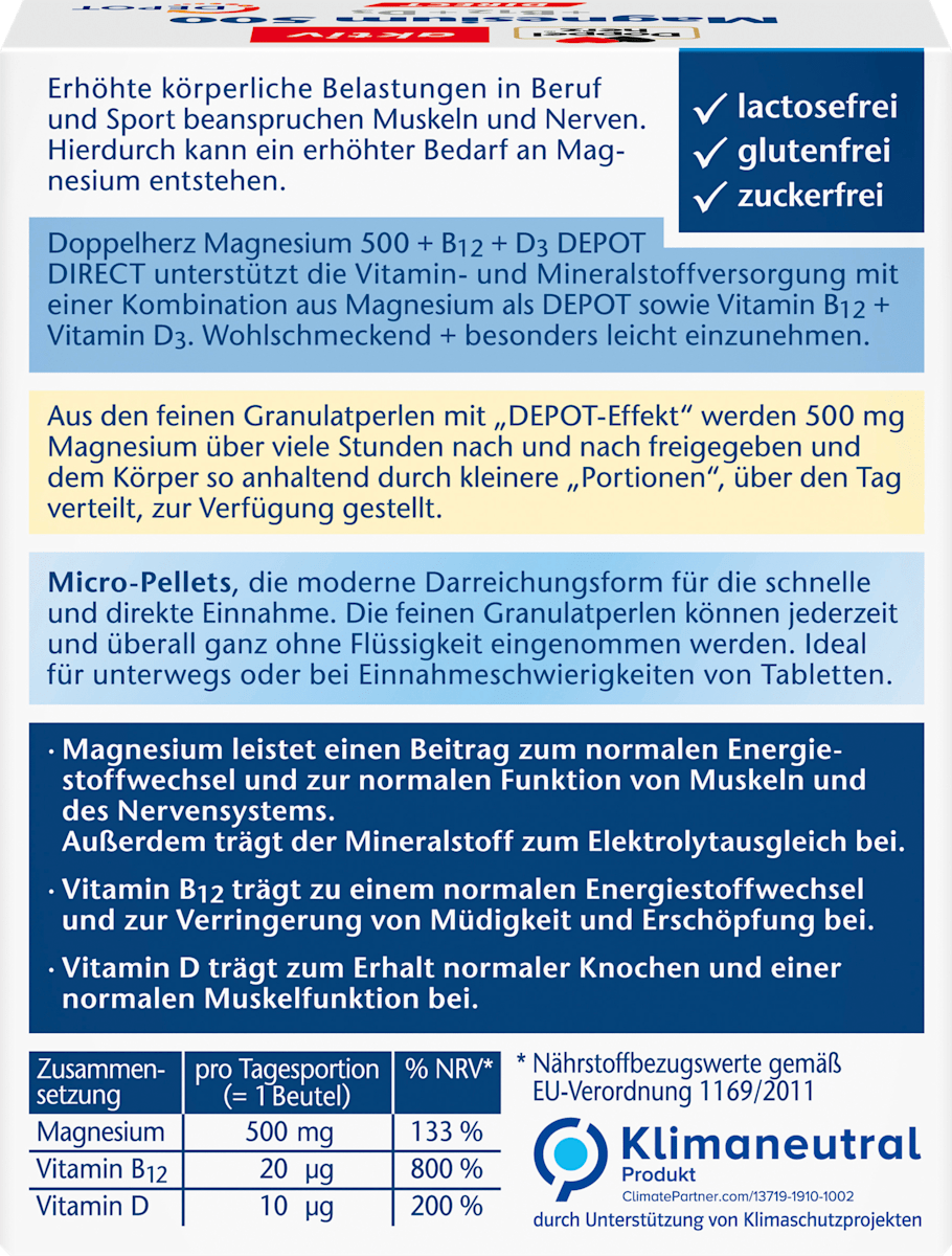 Magnesium 500 + B12 + D3 + Direct