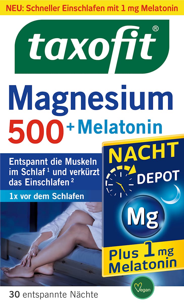 Magnesium Night 500 + Melatonin tablets