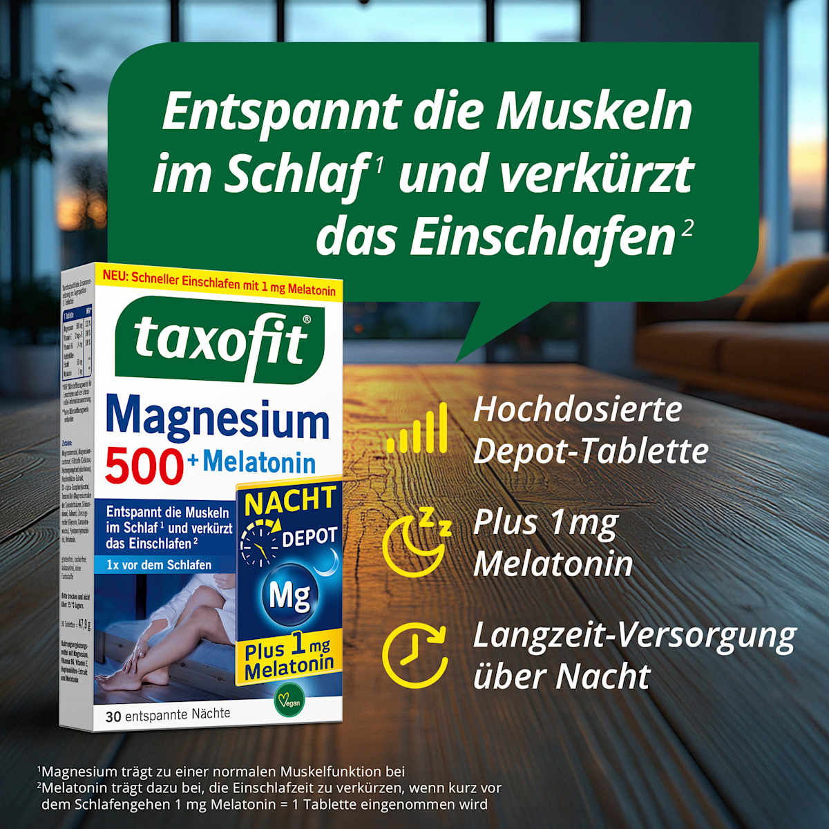 Magnesium Night 500 + Melatonin tablets