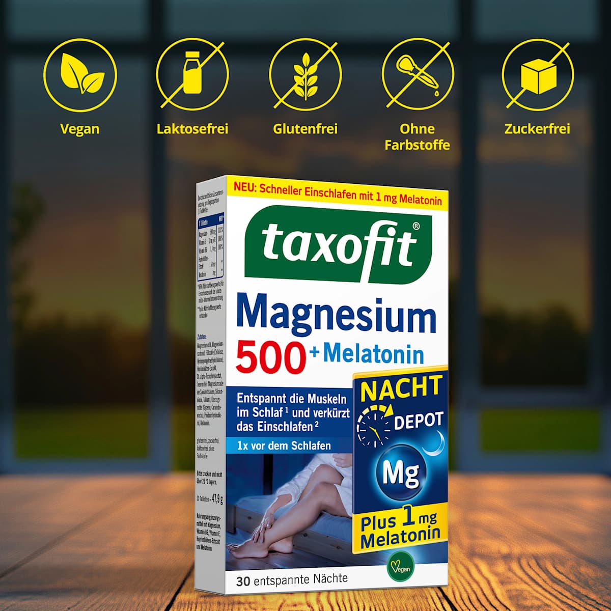 Magnesium Night 500 + Melatonin tablets