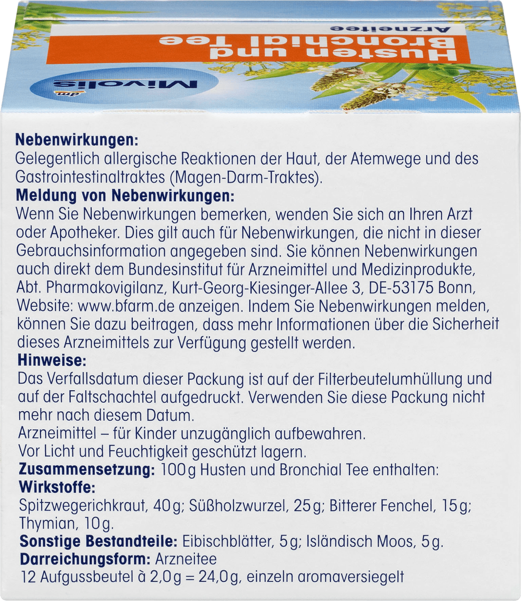 Kruidenthee, hoest- en bronchiale thee