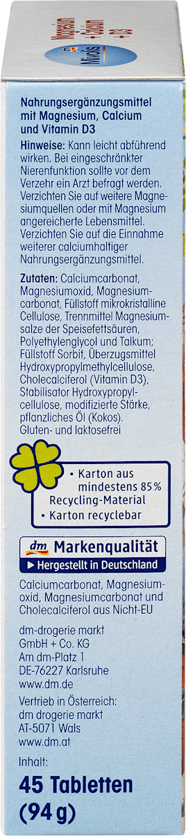 Magnesium + Calcium + D3 Tabletten