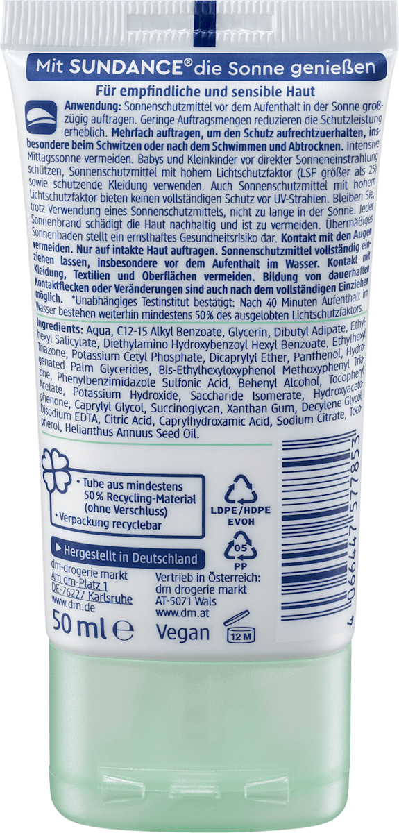 Zonnebrandcrème Gezicht Gevoelig LSF 30, 50ml