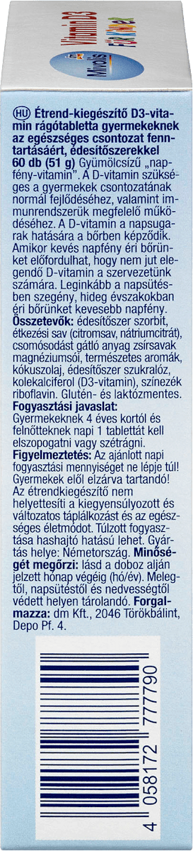 Vitamine D3 voor kinderen kauwtabletten