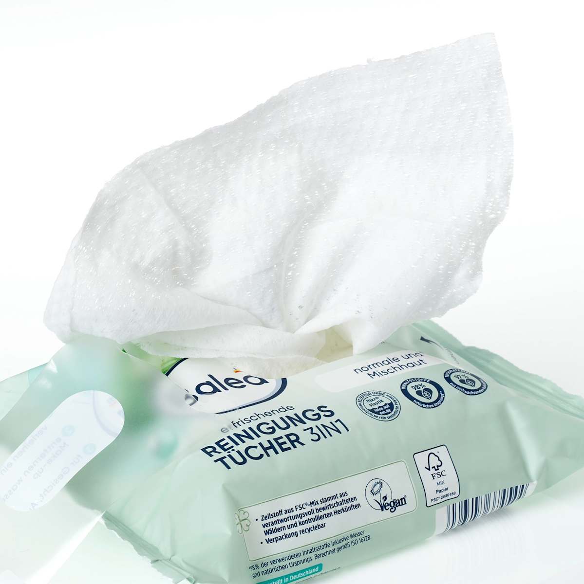 Verfrissende gezichtsreinigings-/make-upverwijderende tissues, 10 st.