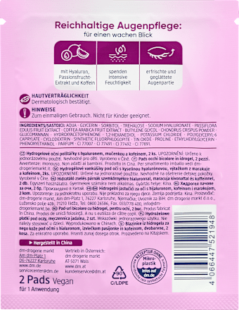 Almofadas de hidrogel para os olhos, duas cores (1 par), 2 unidades