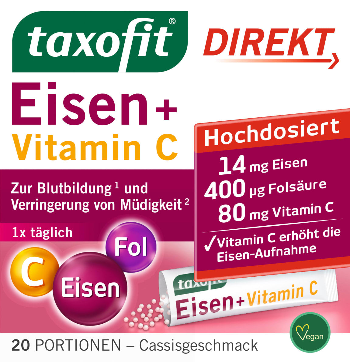 Ferro + Ácido Fólico + Vitamina C Direto 
