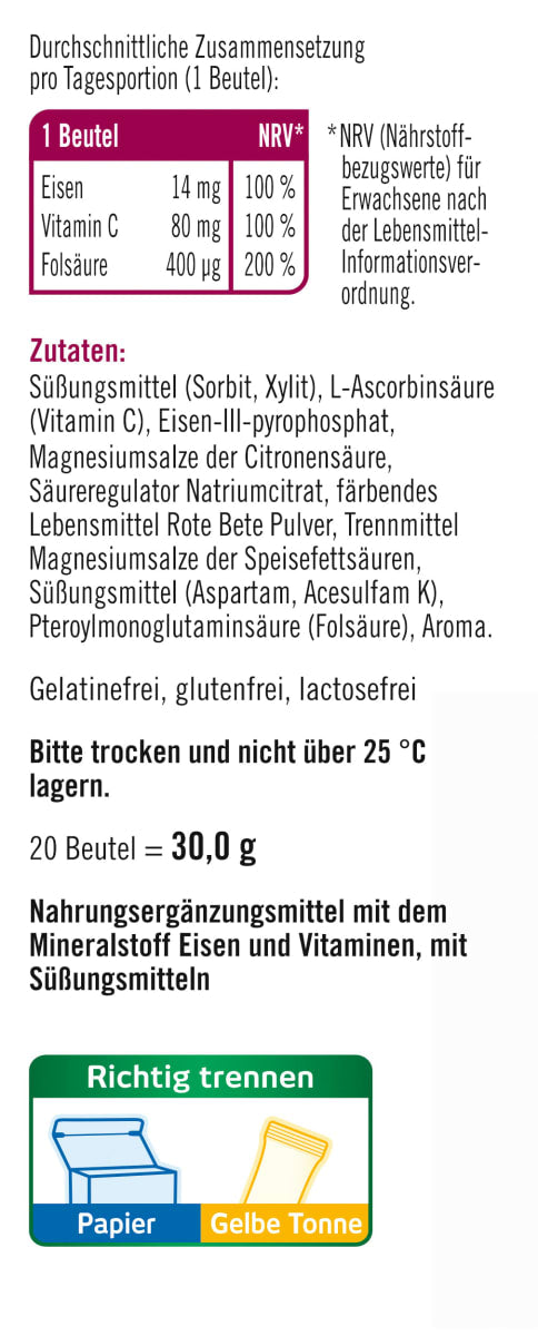 Ferro + Ácido Fólico + Vitamina C Direto 
