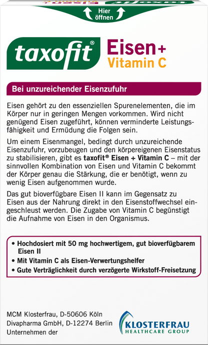 Cápsulas de ferro + vitamina C 