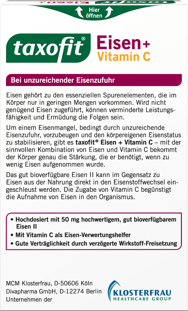 Cápsulas de ferro + vitamina C 
