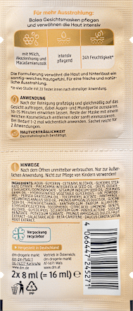 Máscara Facial Leite e Mel, 16 ml
