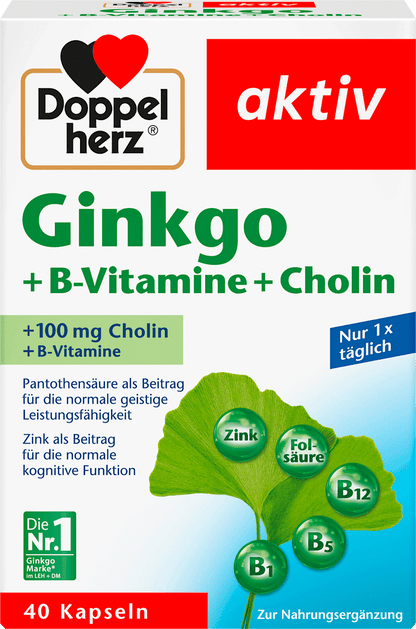 Ginkgo + B-vitamines + choline capsules 