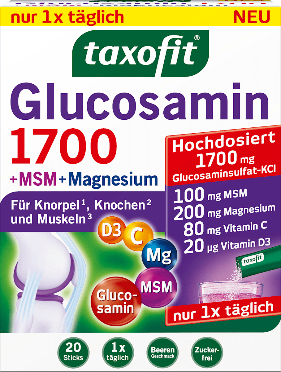 Glucosamine 1700 + MSM + Magnesium Sticks 