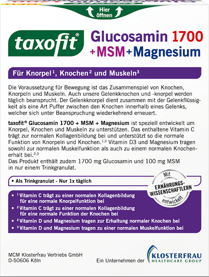 Glucosamin 1700 + MSM + Magnesium Sticks