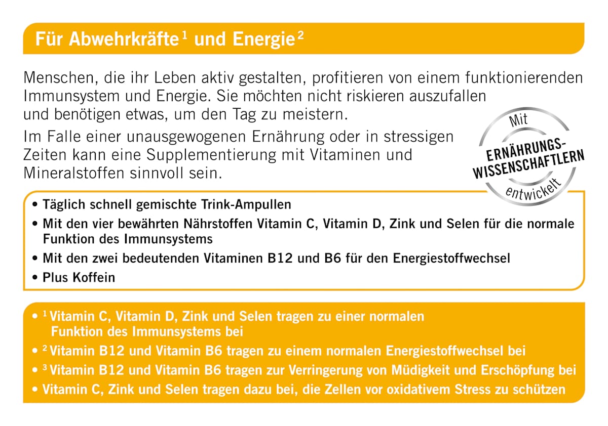 Ampolas para imunidade e bebidas energéticas