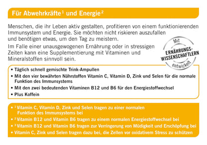 Ampolas para imunidade e bebidas energéticas