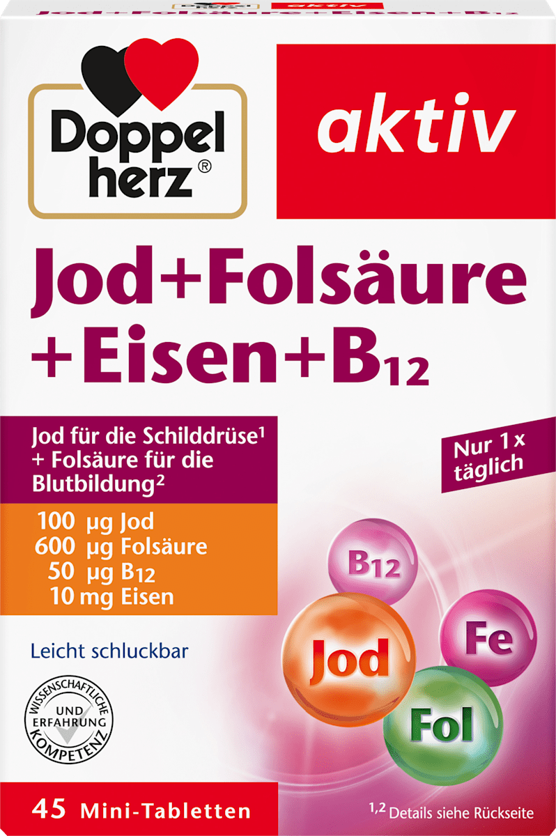 Jodium + foliumzuur + ijzer 