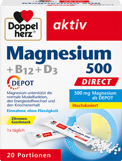 Magnesium 500 + B12 + D3 + Direct 