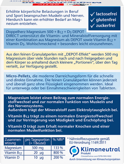 Magnesium 500 + B12 + D3 + Direct 