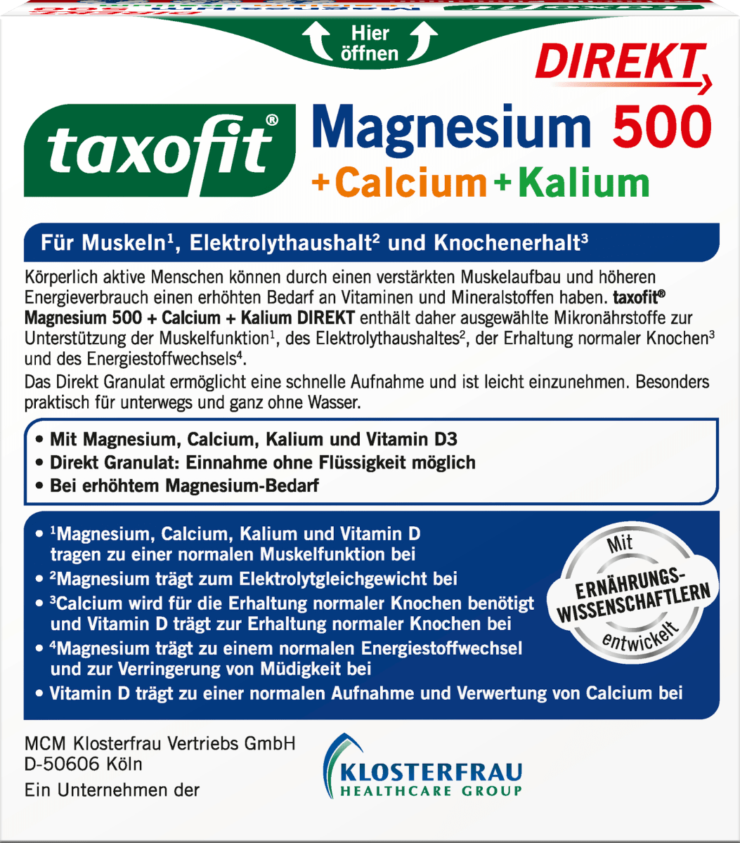 Mangesium 500 + Cálcio + Potássio Direto 