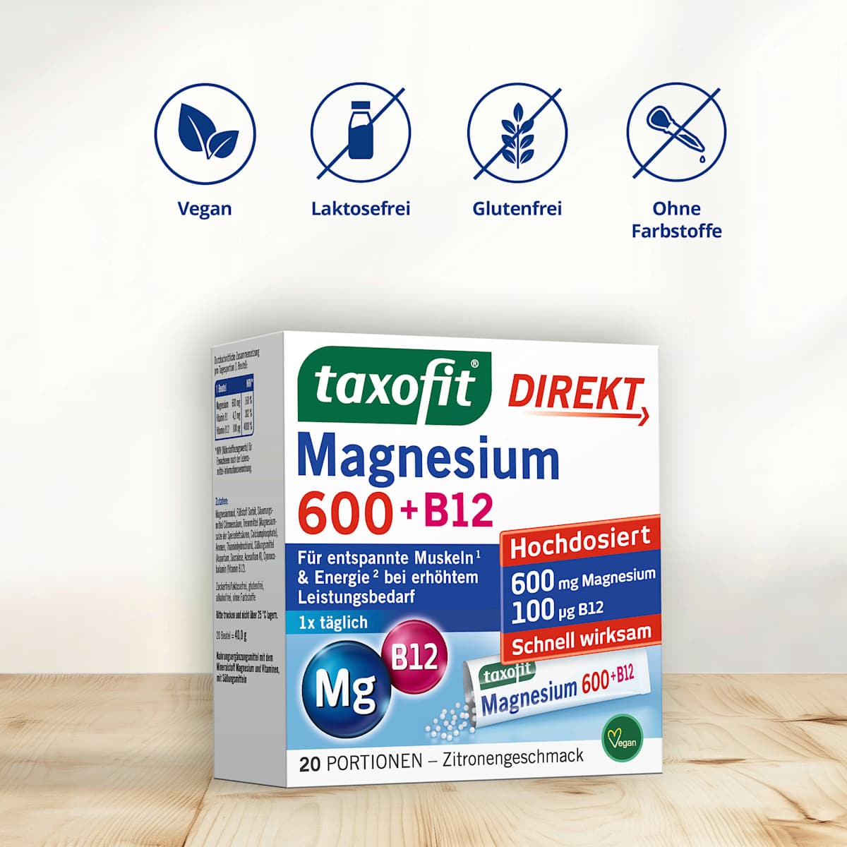 Magnésio 600 + B12 grânulos diretos 