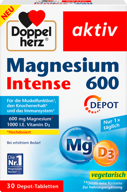 Comprimidos de magnésio intenso 600 + vitamina D3 