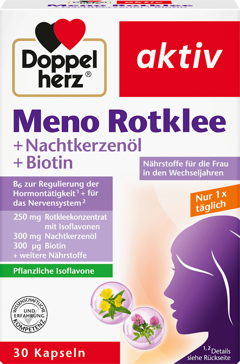 Meno Rotklee + Nachtkerzenöl + Biotina Kaspeln 