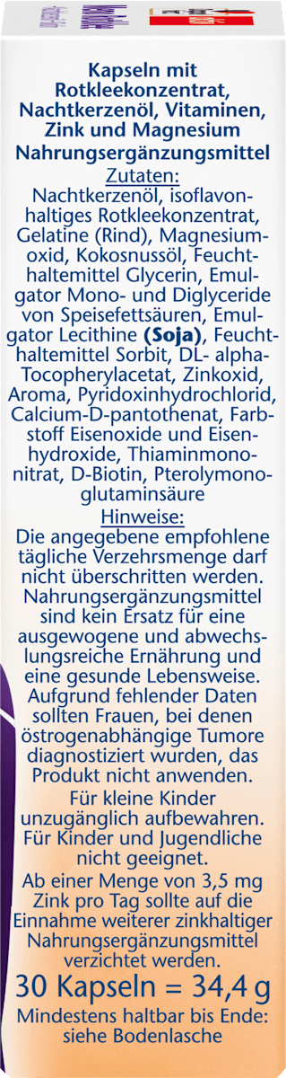 Meno Rotklee + Nachtkerzenöl + Biotina Kaspeln 