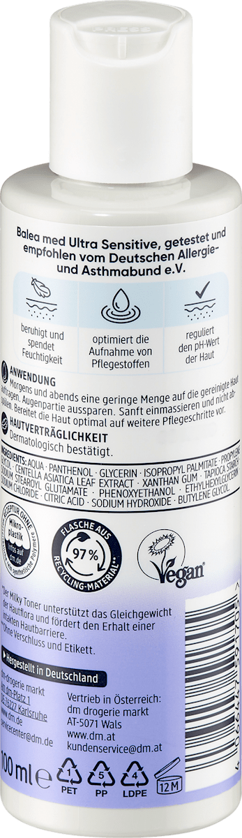 Melkachtige Toner Ultra Sensitive, 100 ml