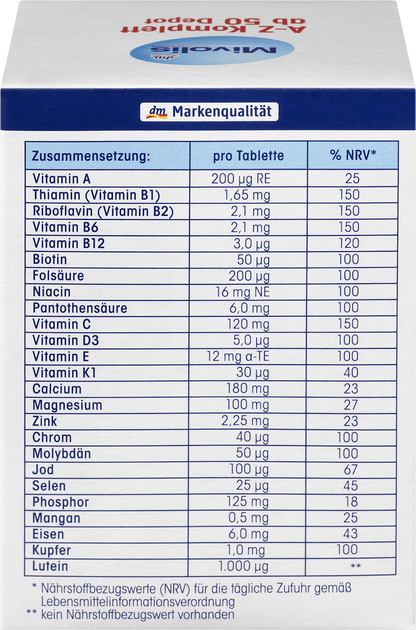 A-Z Complete Depot from 50 Tablets