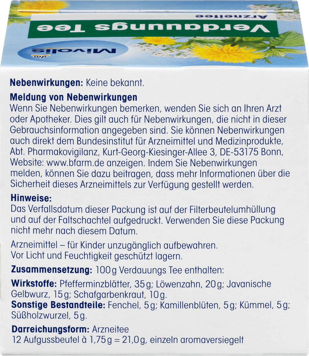 Kruidenthee, Spijsverteringthee