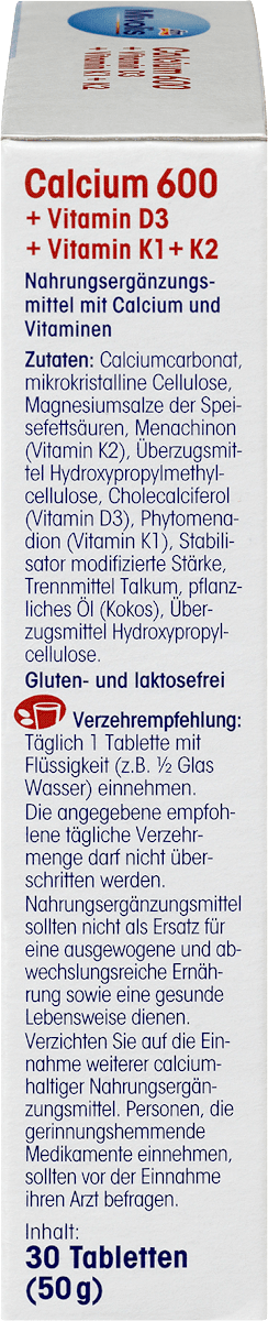 Calcium 600 + Vitamin D3 + K1 + K2