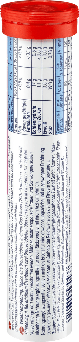 Comprimidos tópicos de ferro + vitamina C