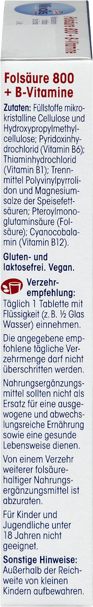 Comprimidos de Ácido Fólico 800 + Vitaminas B