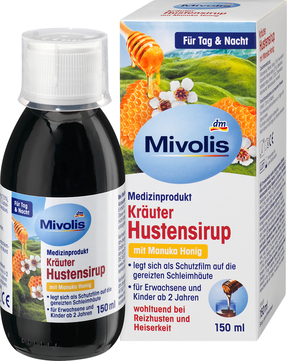 Xarope de ervas para tosse com mel de Manuka