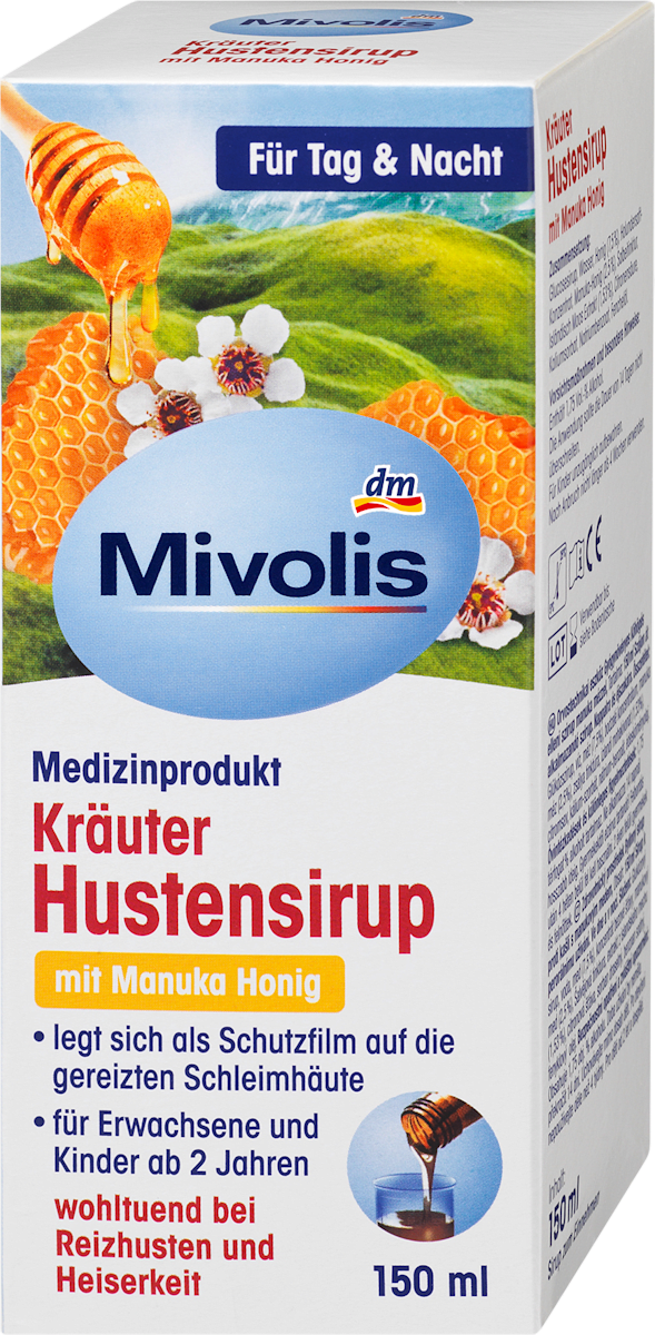 Xarope de ervas para tosse com mel de Manuka