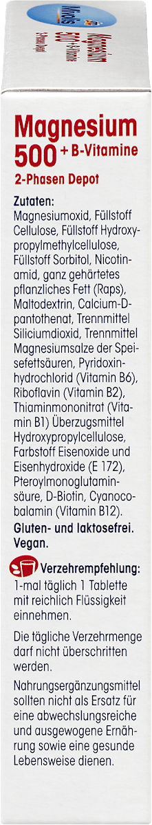 Depósito 2 fases de magnésio 500 + vitamina B