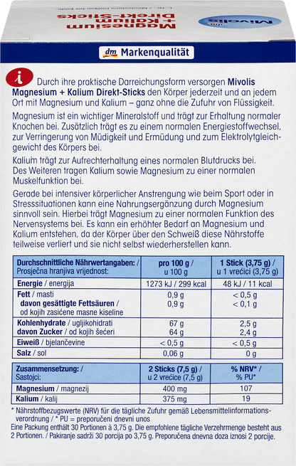 Magnesium + Kalium Direct Sticks