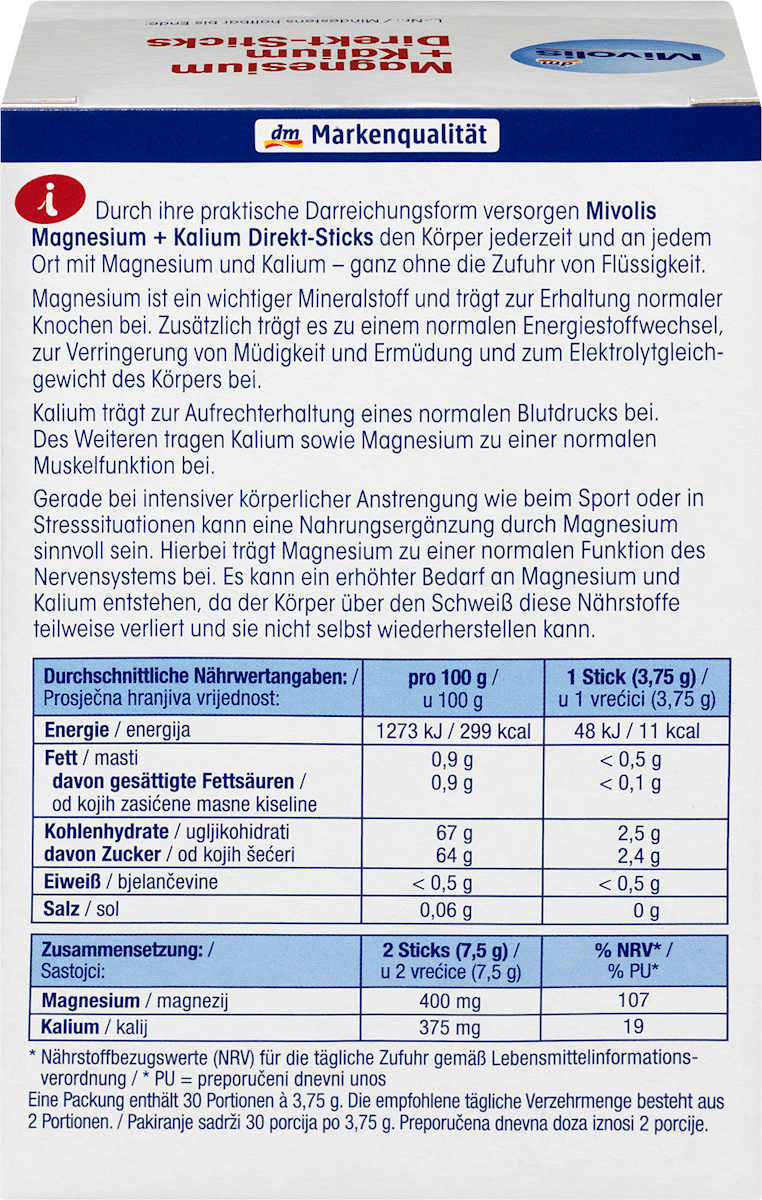 Magnesium + Kalium Direct Sticks