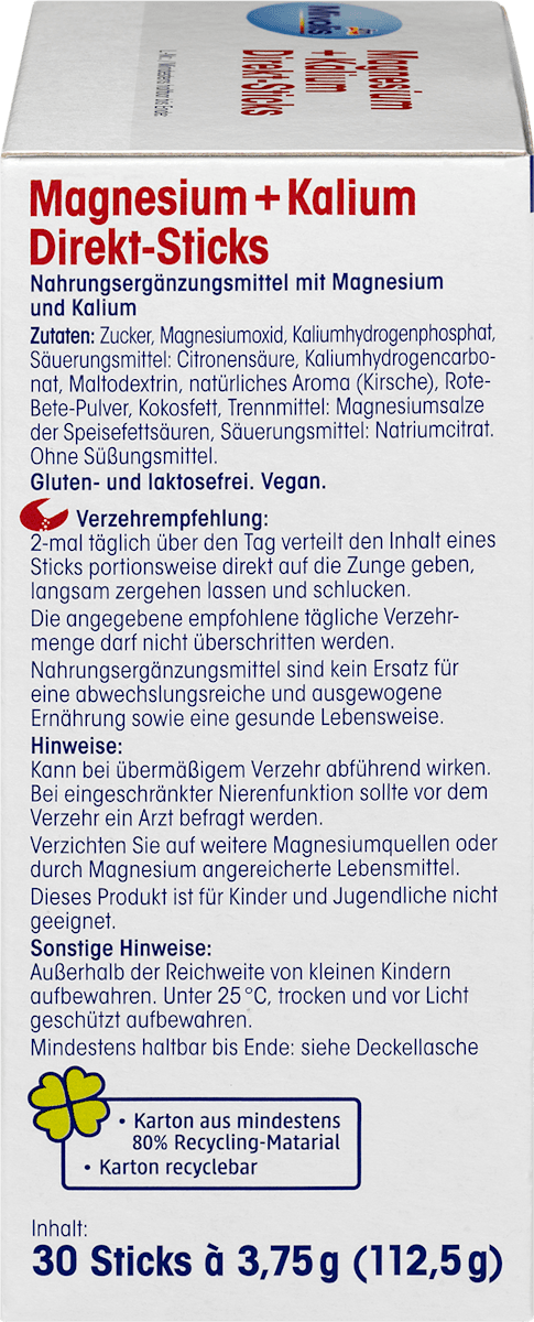 Magnesium + Kalium Direct Sticks