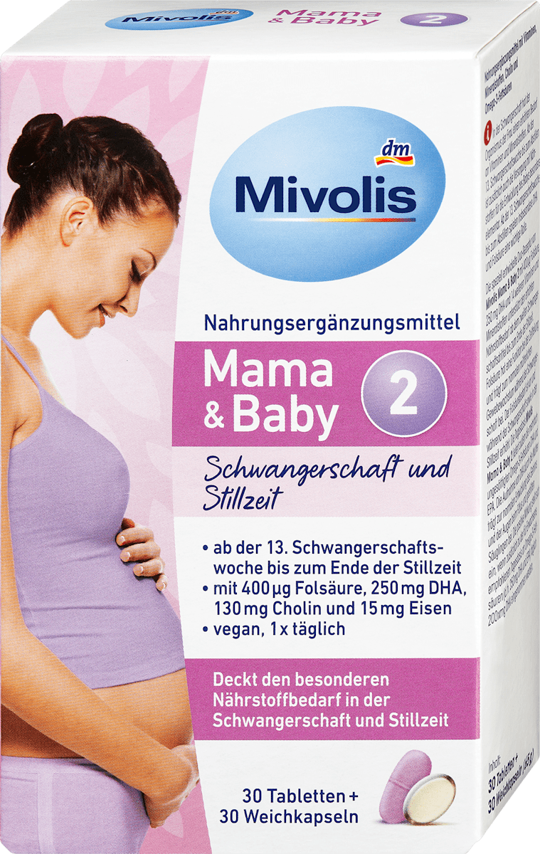 Mama &amp; Baby 2 comprimidos 30 unidades + cápsulas moles 30 unidades, 65 g