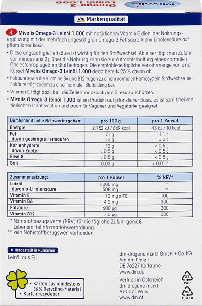 Óleo de linhaça ômega-3 1000