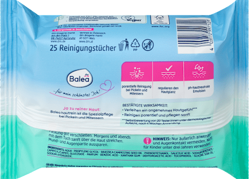 Lenços de limpeza nutritivos para limpeza de pele, 25 St 