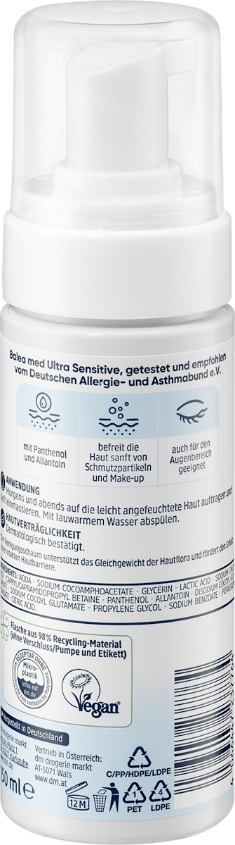 Gezichtsreinigingsschuim Ultra Sensitive, 150 ml